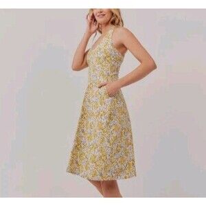 NWT Pact Organic Cotton Halter Midi Floral Tropical Vacation Preppy Dress Sz S